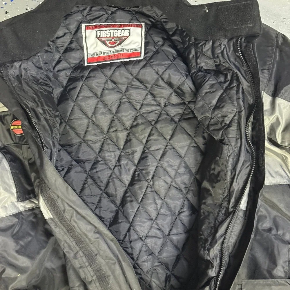 Firstgear Hypertex Motorcycle Riding Suit One Piece Coveralls Black‎ Gray Mens L